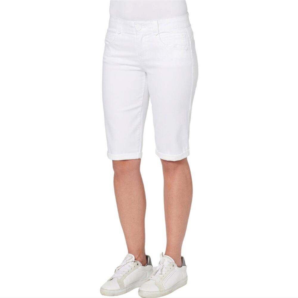 Democracy Ab"solution® White Stretch Bermuda Shorts‎ Plus Size 22W